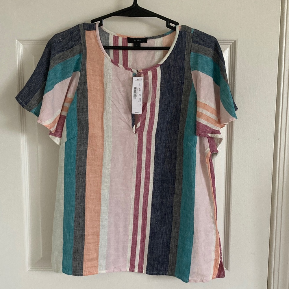 J. Crew Multicolor Striped Blouse